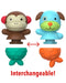 Skip Hop: Mix & Match Flippers Baby Bath Toy - Monkey/Dog