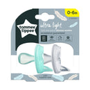 Tommee Tippee: Ultra-lite Silicon Soothers - Assorted Designs 2 Pack (0-6 Months)