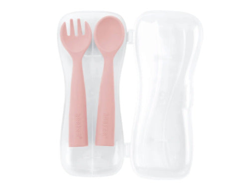 Haakaa: Bendy Silicone Cutlery Set - Blush
