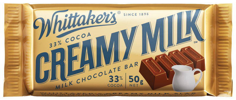 Whittaker's Creamy Milk Slab 50g (Pack of 50)