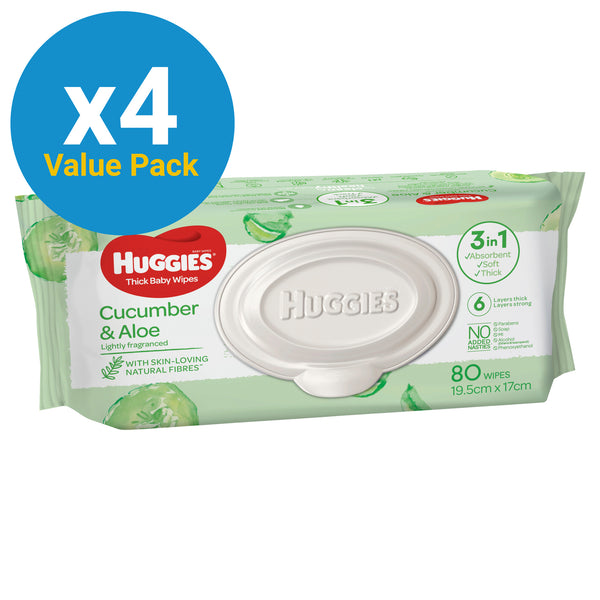 Huggies Baby Wipes Value Pack - Cucumber & Aloe (320) (320 Wipes)