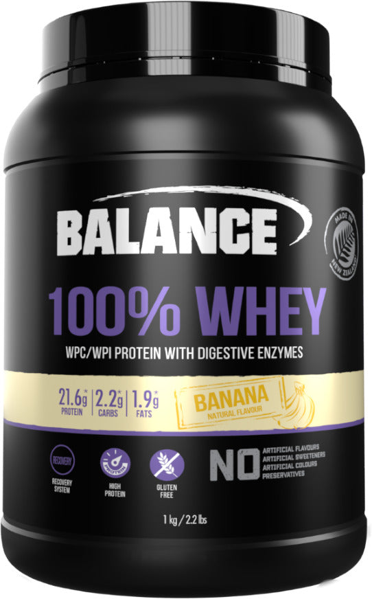 Balance 100% Whey Protein Powder - Banana (1kg)