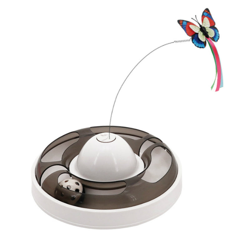 Butterfly Turntable - Interactive Pet Toy (Grey)