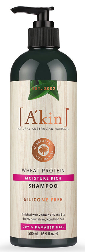 A'Kin: Moisture Rich Wheat Protein Shampoo - 500ml