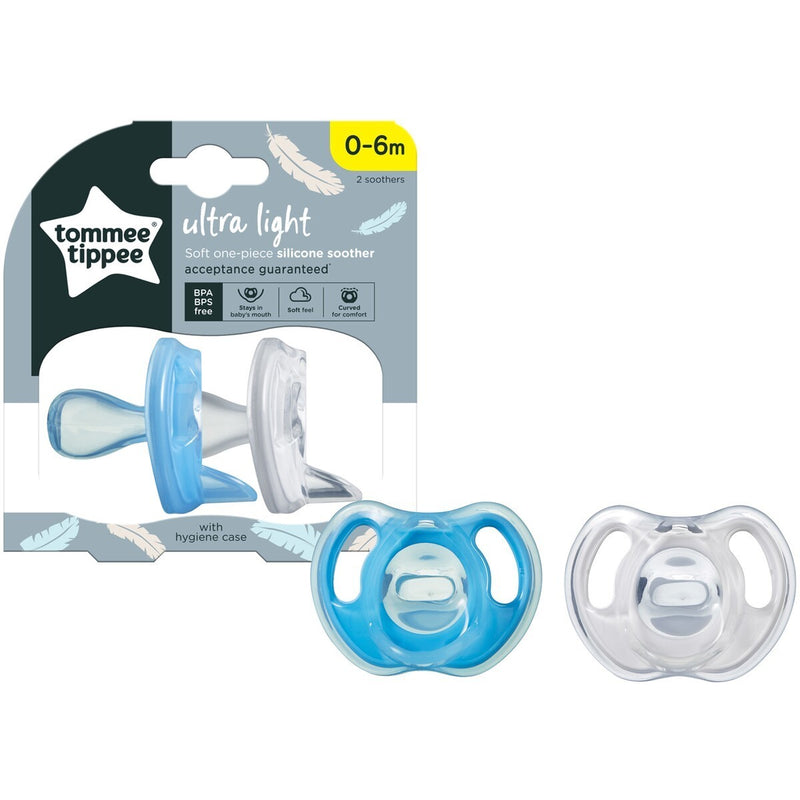 Tommee Tippee: Ultra-lite Silicon Soothers - 2-Pack (0-6m) (Assorted Designs)