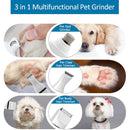 3-in-1 Rechargeable Pet Grooming Kit (Nail Grinder, Hair Clipper, Foot Hair Trimmer)