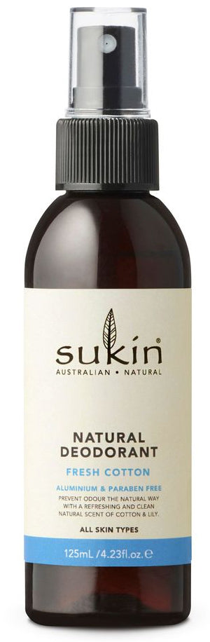 Sukin: Natural Deodorant - Fresh Cotton (125ml)