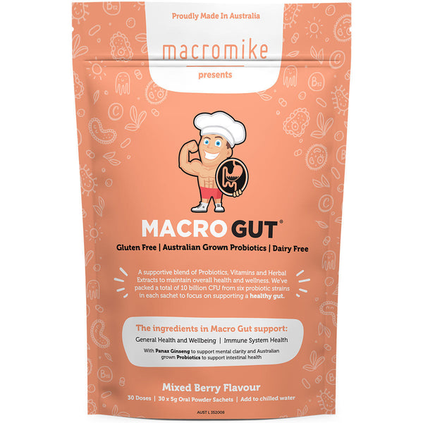 Macro Mike Macro Gut - Mixed Berry Flavour (30x5g Sachets)