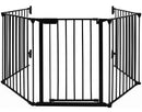 Pet Isolation Door Fireplace Fence - Black