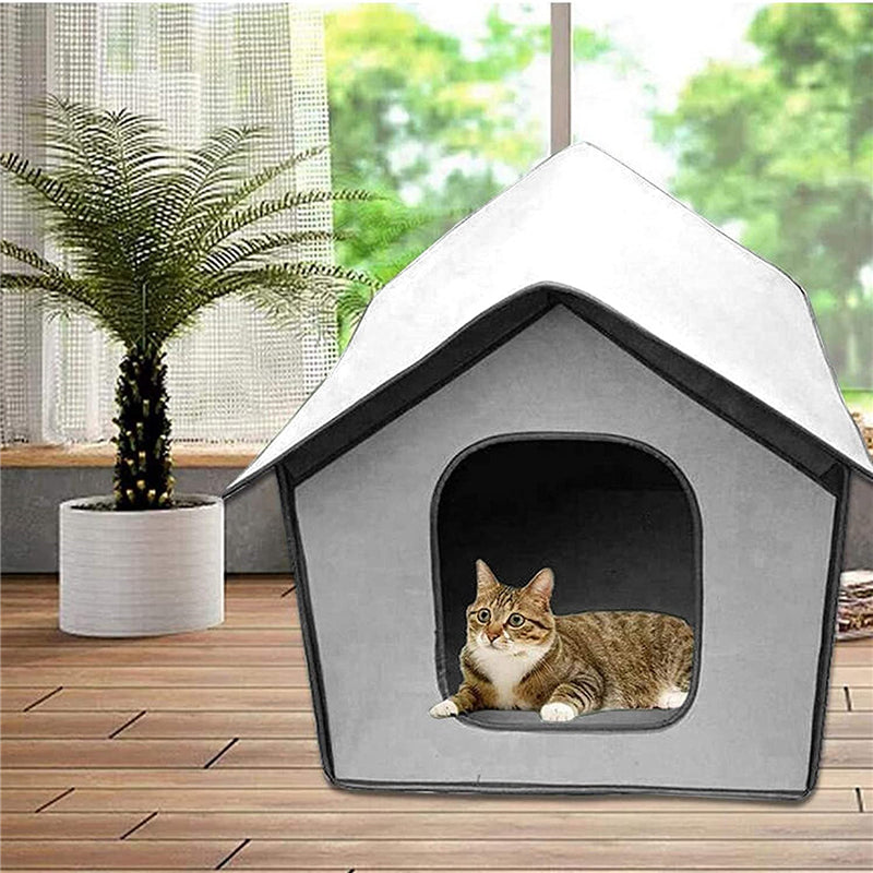 Medium Foldable Waterproof Outdoor Pet House - Grey