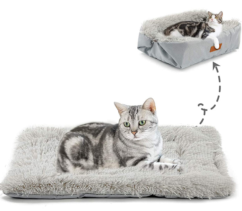 2-in-1 All Seasons Soft Waterproof-Lined Pet Beds - Gray