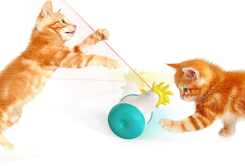 Electric Interactive Infrared & Chirping Cat Toy - Light Blue