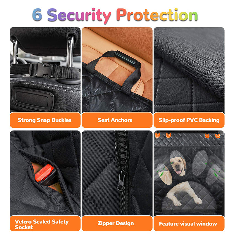 Waterproof Anti Slip Washable Backseat Car Cover with Pockets