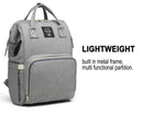 Large Capacity Diaper Bag Waterproof Backpack -Dark Grey