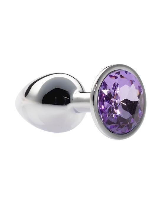 Kink Range: Alloy Gem Butt Plug - Light Purple (2.8 Inch)
