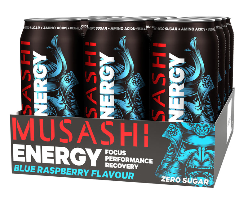 Musashi Energy Drink - Blue Raspberry 500ml x 12