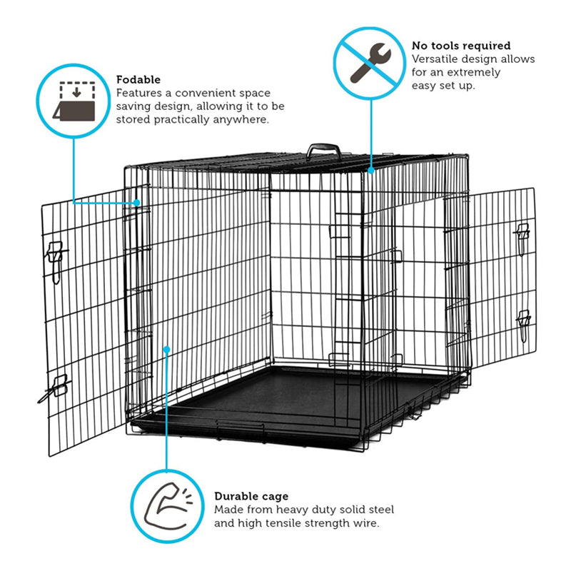 30 inch Double Door Folding Pet Wire Cage Metal Folding Cage for Pets