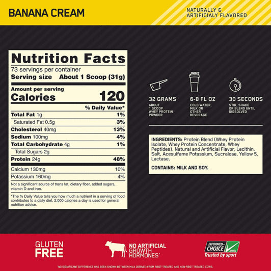 Optimum Nutrition Gold Standard 100% Whey - Banana Cream (2.27kg)