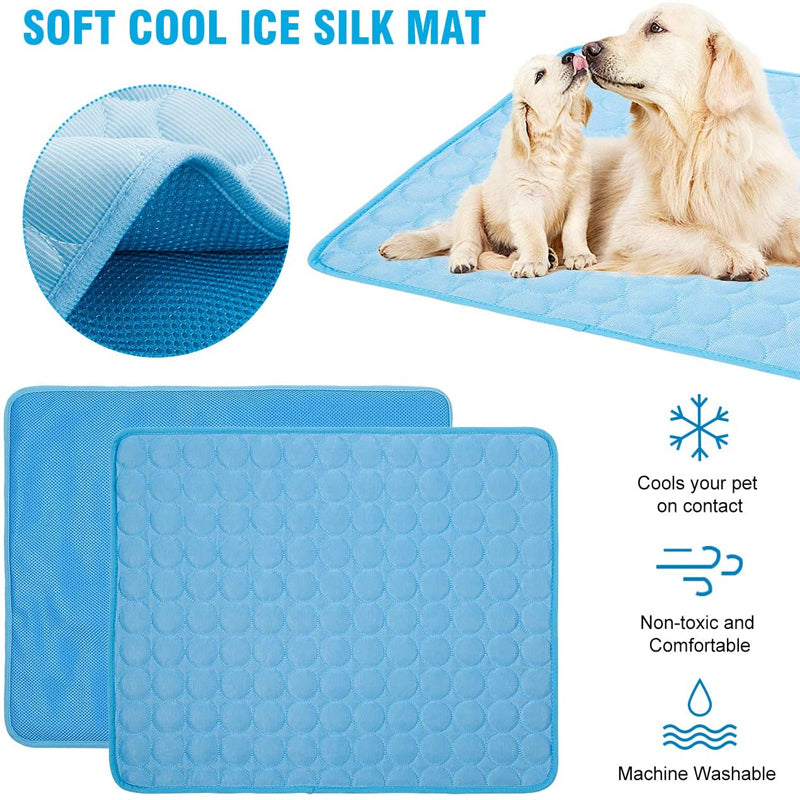 Breathable Indoor Pet Cooling Mat - (Blue)