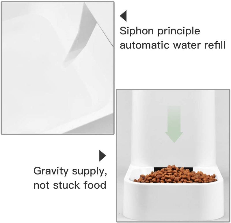 Automatic Water Dispenser & Food Container Set - White