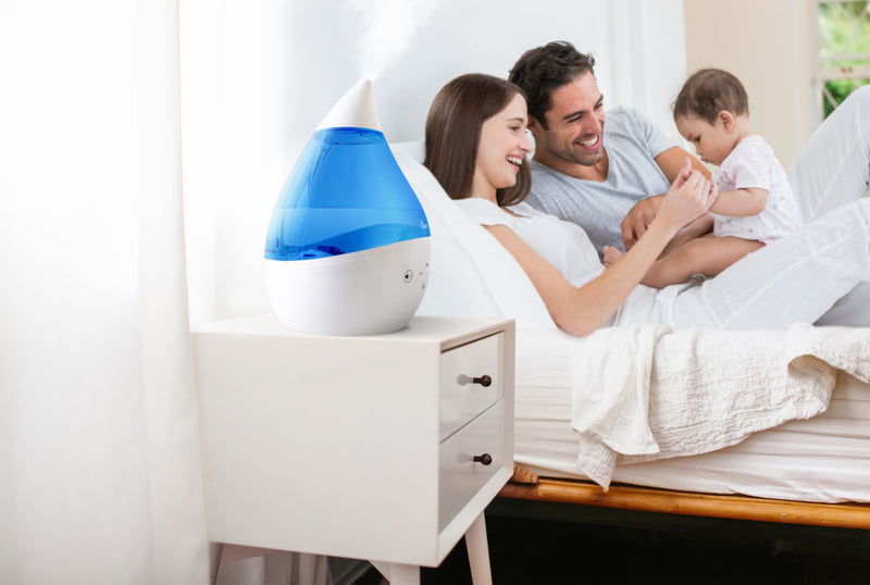 Crane: 4 in 1 Top Fill Drop Humidifier with Sound Machine - Blue/White