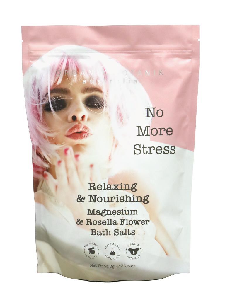 No More Stress: Bath Salts - Magnesium & Rosella Flo - 950G