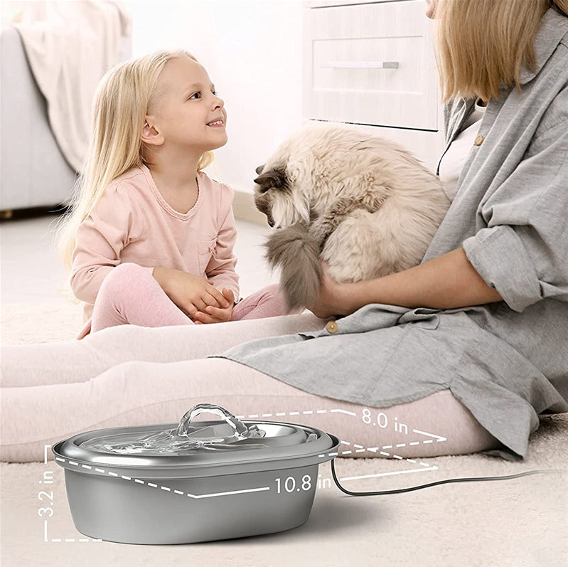 2L Stainless Steel - Pet Water Fountain