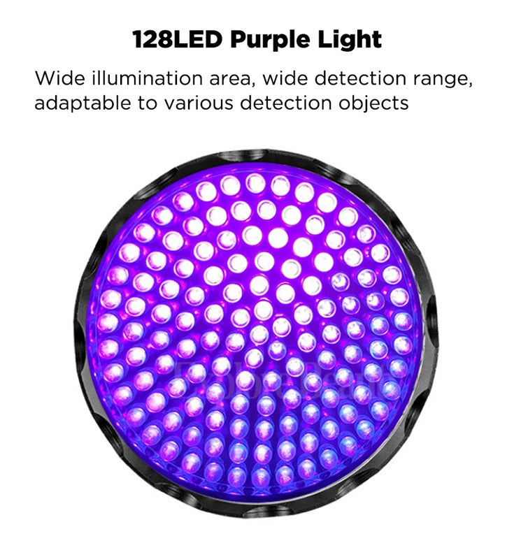128 LED UV Blacklight Flashlight