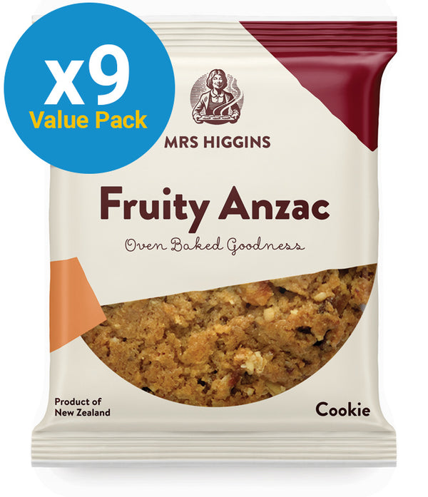 Mrs Higgins: Fruity Anzac Cookie 85g (9 Pack)