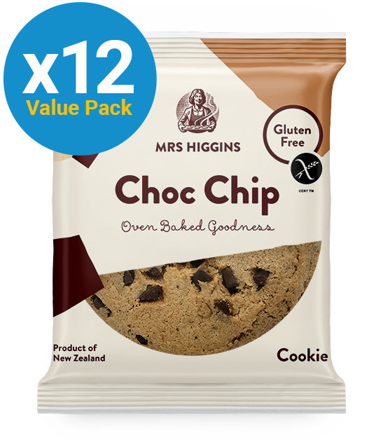 Mrs Higgins: Gluten Free Cookie Choc Chip 60g (12 Pack)