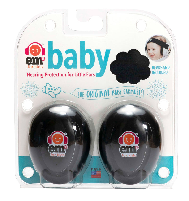 Em’s for Kids: Baby Earmuffs - Black/Coral