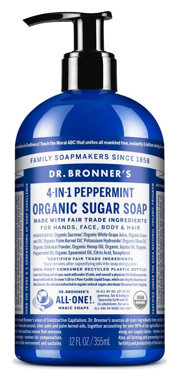 Dr Bronner's: Organic Sugar Soap Peppermint (355ml)