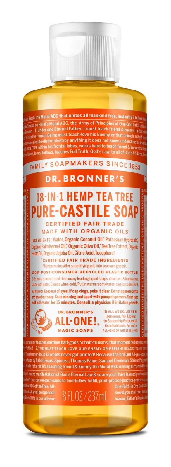 Dr Bronner's: Pure Castile Soap - Tea Tree (237ml)