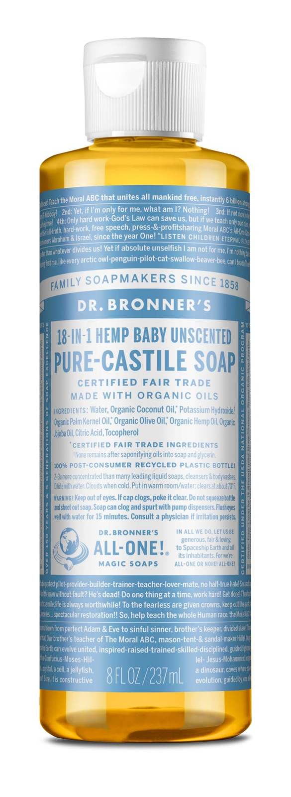 Dr Bronner's: Pure Castile Soap - Baby/Unscented (237ml)