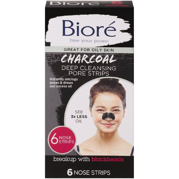 Biore: Deep Cleansing Charcoal Nose Pore Strips (6 Pack)