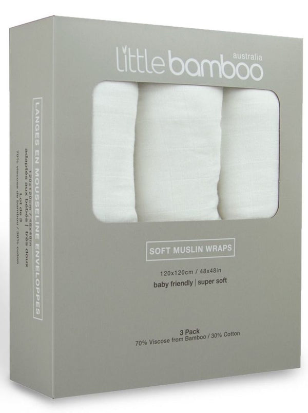 Little Bamboo: Muslin Wrap - Natural (3pk)