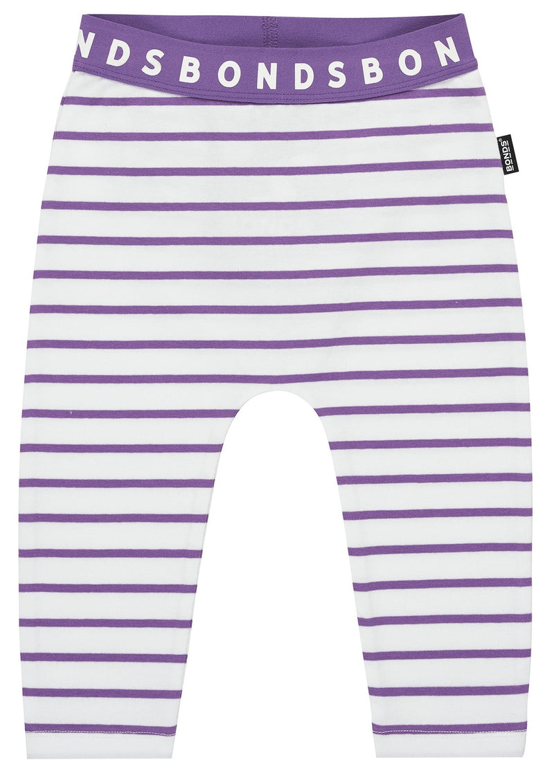 Bonds: Stretchie Leggings - White/Wild Side (Size 0000) in Purple/White