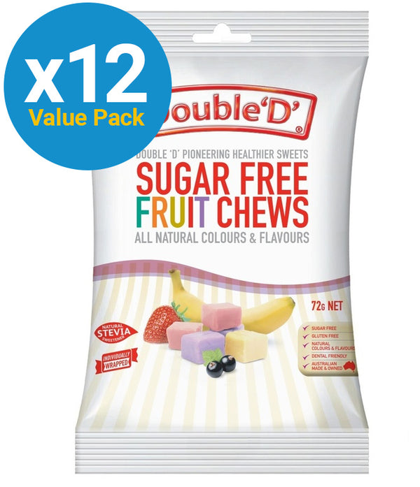 Double D Sugar Free Fruit Chews - 72g (12 Pack)