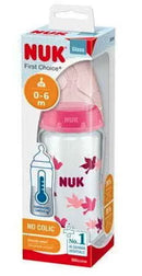 NUK: First Choice Plus Glass Baby Bottle 240ml - Pink Birds