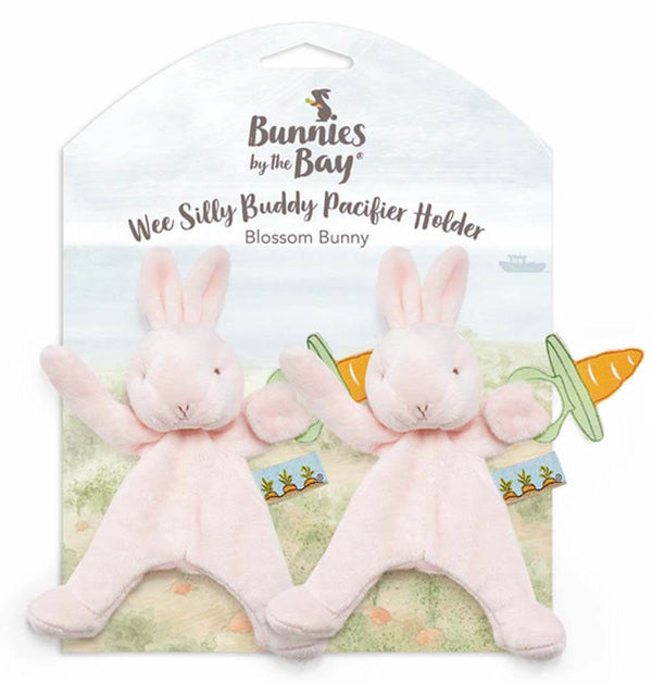 Bunnies by the Bay: Wee Silly Buddy Pacifier Holder - Blossom Bunny (Twin Pack)