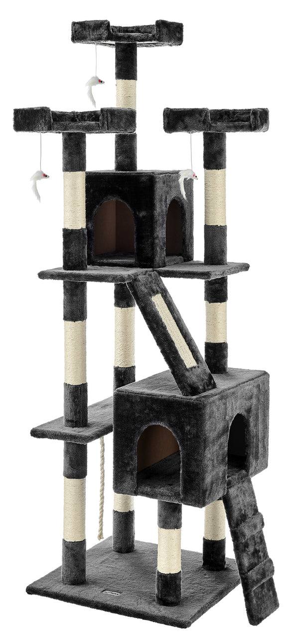 Zoomies Large Cat Tree Condo with Sisal Scratching Posts - 182cm