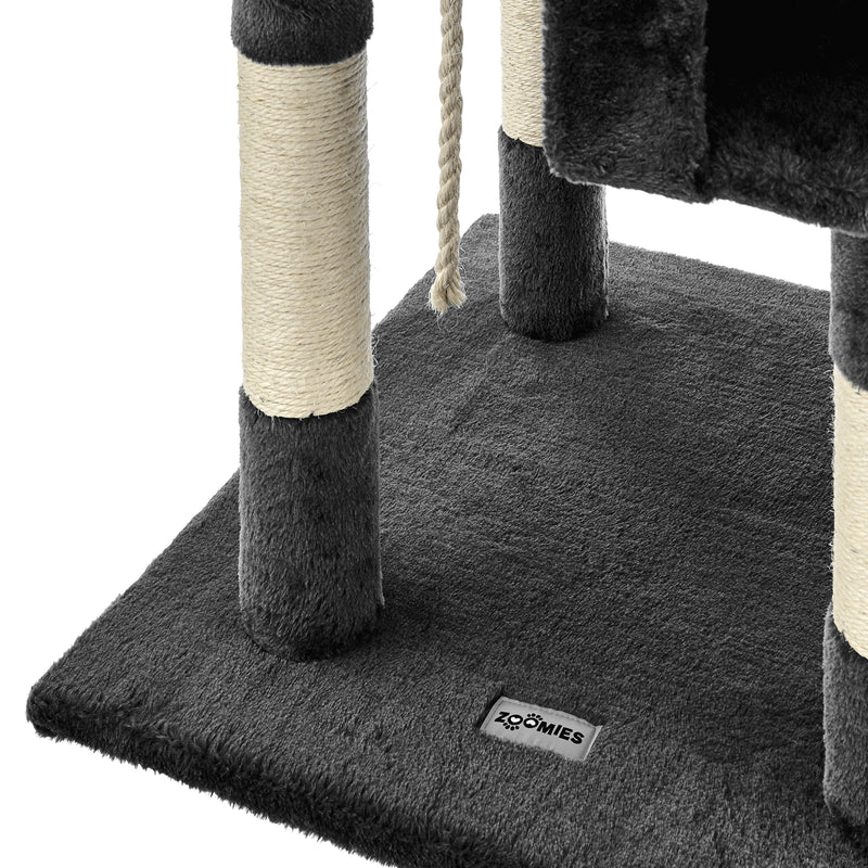 Zoomies Large Cat Tree Condo with Sisal Scratching Posts - 182cm