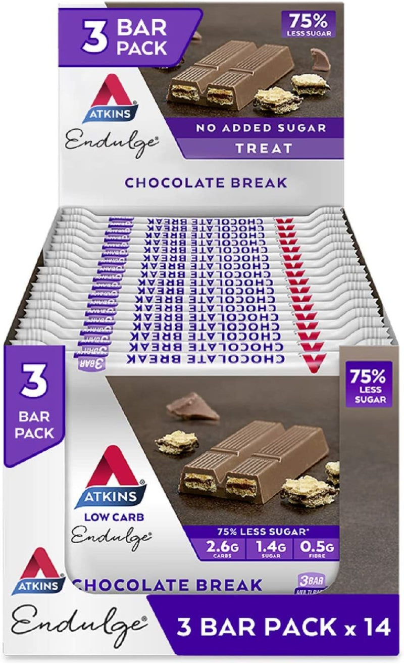 Atkins Endulge Chocolate Break - 3 Bar Pack x 14