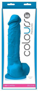 Colours: Pleasure 8 Inch Dildo - Blue (8 Inch)