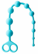Share Satisfaction: Silicone Anal Beads - Aqua (13.5 Inch)