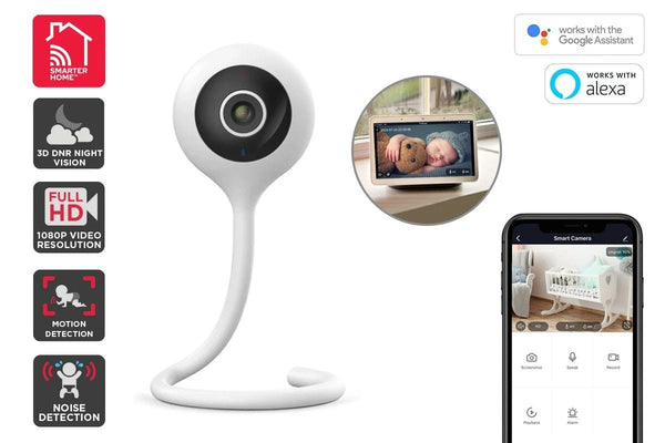Kogan SmarterHome Smart Baby Monitor Security Camera (White)