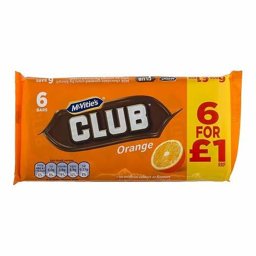 McVities Club Orange Chocolate Biscuits (6 x 22g) (12 Pack)