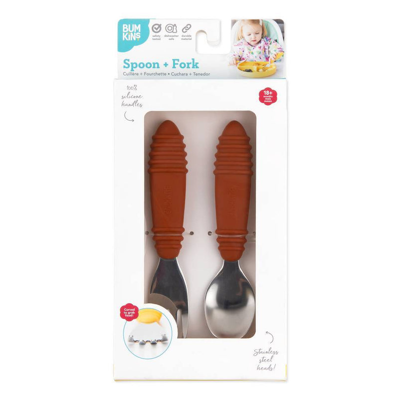 Bumkins: Spoon and Fork - Clay