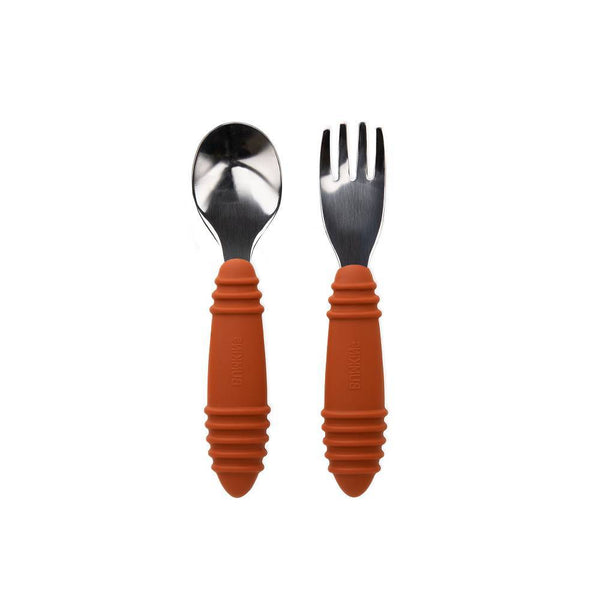 Bumkins: Spoon and Fork - Clay