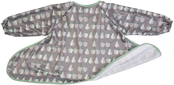 Tidy Tot: Long Sleeve Coverall Bib (for Kit) - Apples & Pears (Grey)